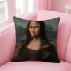 Mona-Lisa Wearing Pearls Girl Pillow Case Custom Printed Brushed Fleece Pillow, Baby Skin-Touch, Eco-Friendly Dye-Sublimation Cu