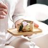 Wooden Square Cake Tray Bamboo and Glass Butter Dish Snack Display Tray Dessert Table Decoration with Glass Cover