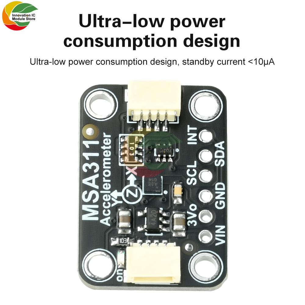 Dc 3-5V Msa311 Three-Axis Accelerometer Module Flight Control Sensor Compatible With Stemma Qt/Qwiic Pin Without Soldering