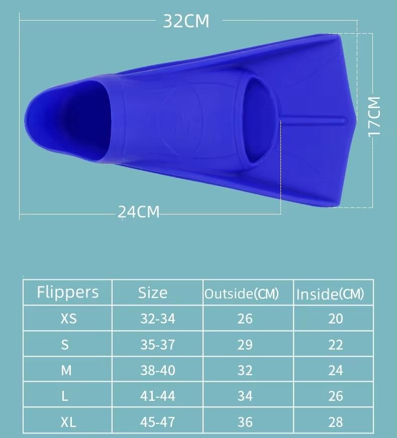 Swim Fins Comfortable Silicone Flippers for Swimming and Diving Size Suitable Beginners Kids Girls Boys Adults