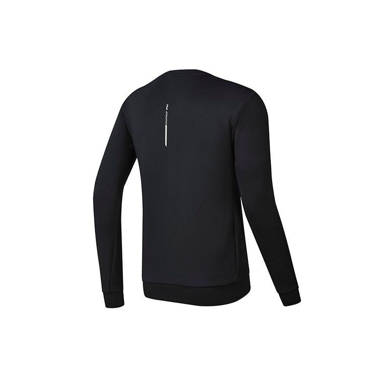 Fila Athletics Basic Simple Solid Color Round Neck Sports Knit Pullover Long Sleeve Sweatshirt Men Sweatshirt Deep-Black A11M242202FBK