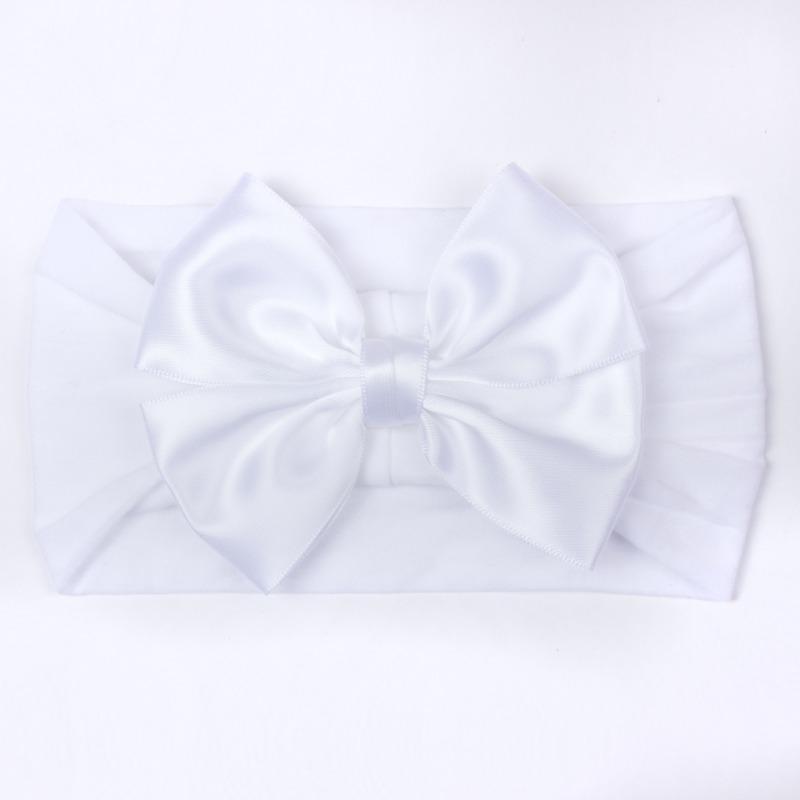 New soft nylon children's hair accessories, baby wide-edge bow elastic headscarf, baby headband.