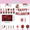 Terror Halloween Skelett Party Dekor Blutiges Banner Ballon Kuchen Hintergrund Topper