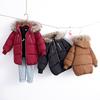 Mittellange, mit Baumwolle gepolsterte Kleidung für Kinder, verdickter, mit Baumwolle gepolsterter Mantel, Baby-Winterkleidung, Mantel mit Pelzkragen