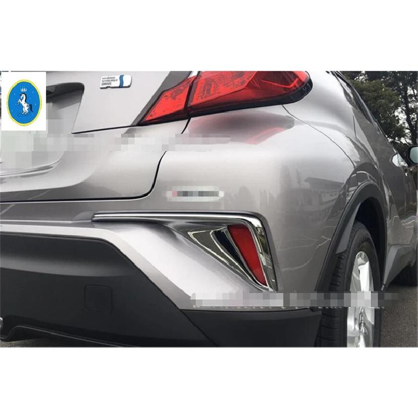 Chrom / Karbonfaser Nebelschlussleuchten Nebelscheinwerfer Lampen Abdeckung Zierleiste Stoßstange Dekoration Auto Styling Für Toyta C-HR CHR 2016 -