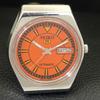 JAPAN 6309A VINTAGE SEIKO 5 AUTOMATIC MENS ORANGE COLOR DIAL WATCH a702736-1