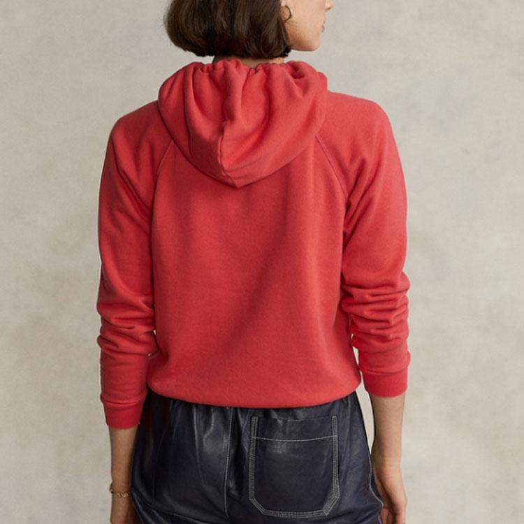 Polo Ralph Lauren SS22 Color Changing Velvet Solid Hoodie Women hoodies Red WMPOKNINFB20224-600