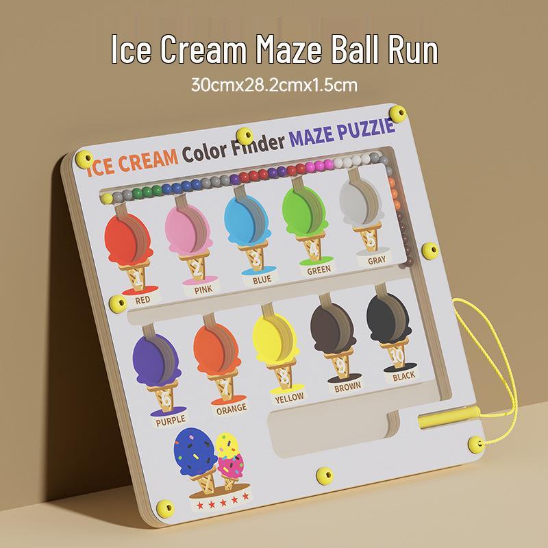 Holz-Farbsortier-Zähl-Labyrinth für Kinder, Lernspielzeug