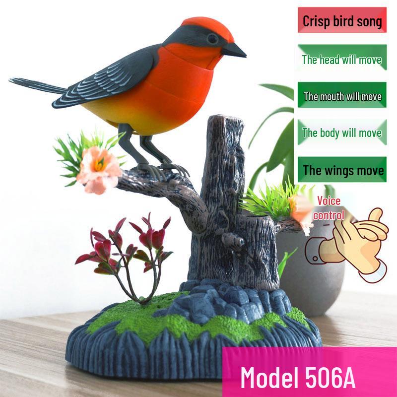 Hlasově ovládaná elektrická hračka Malý ptáček se simulací pohybu a zvuku aktivovaná indukcí