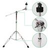 aleawol Cymbal Stand, Height Adjustable 70-120cm, High Boom and Straight Combo, Double Leg Boom, with Rubber Feet, Musical Instrument Accessory (Silve