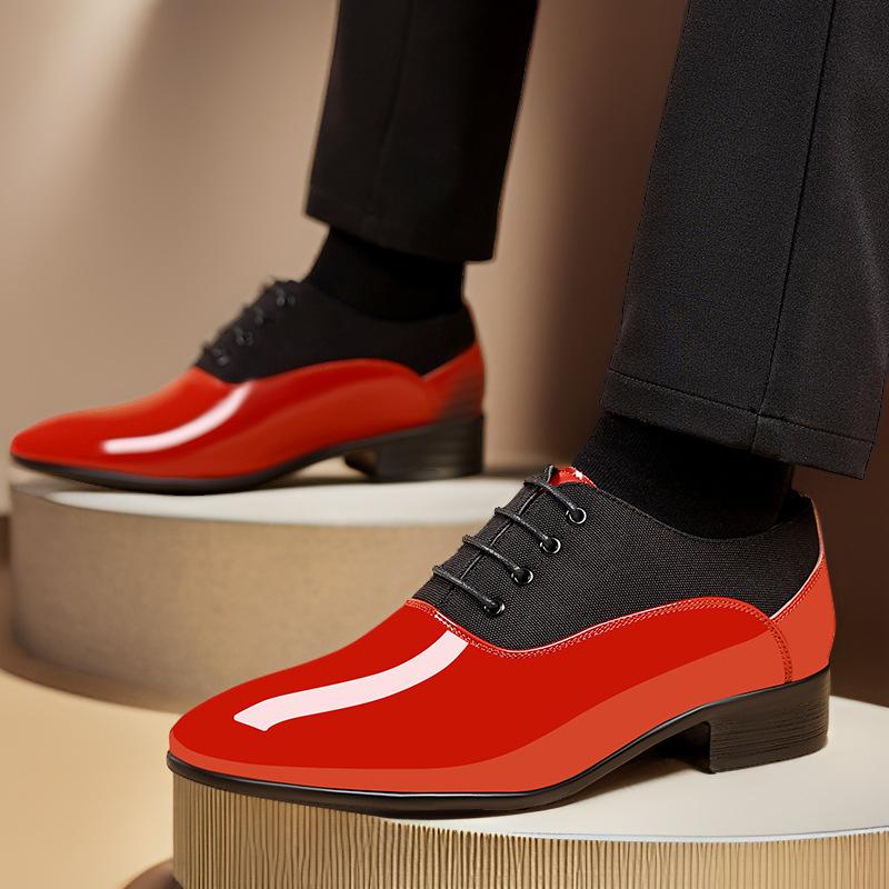 

Patent leather large size glossy leather shoes new low-top lace-up business dress British large size trendy shoes fashion casual leather shoes 48