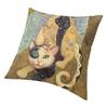 Ölgemälde Katze Kissenbezug Kunst Gustav Klimt Goldmuster Weich Luxuriös Kissenhülle Wohnzimmer Dekoration