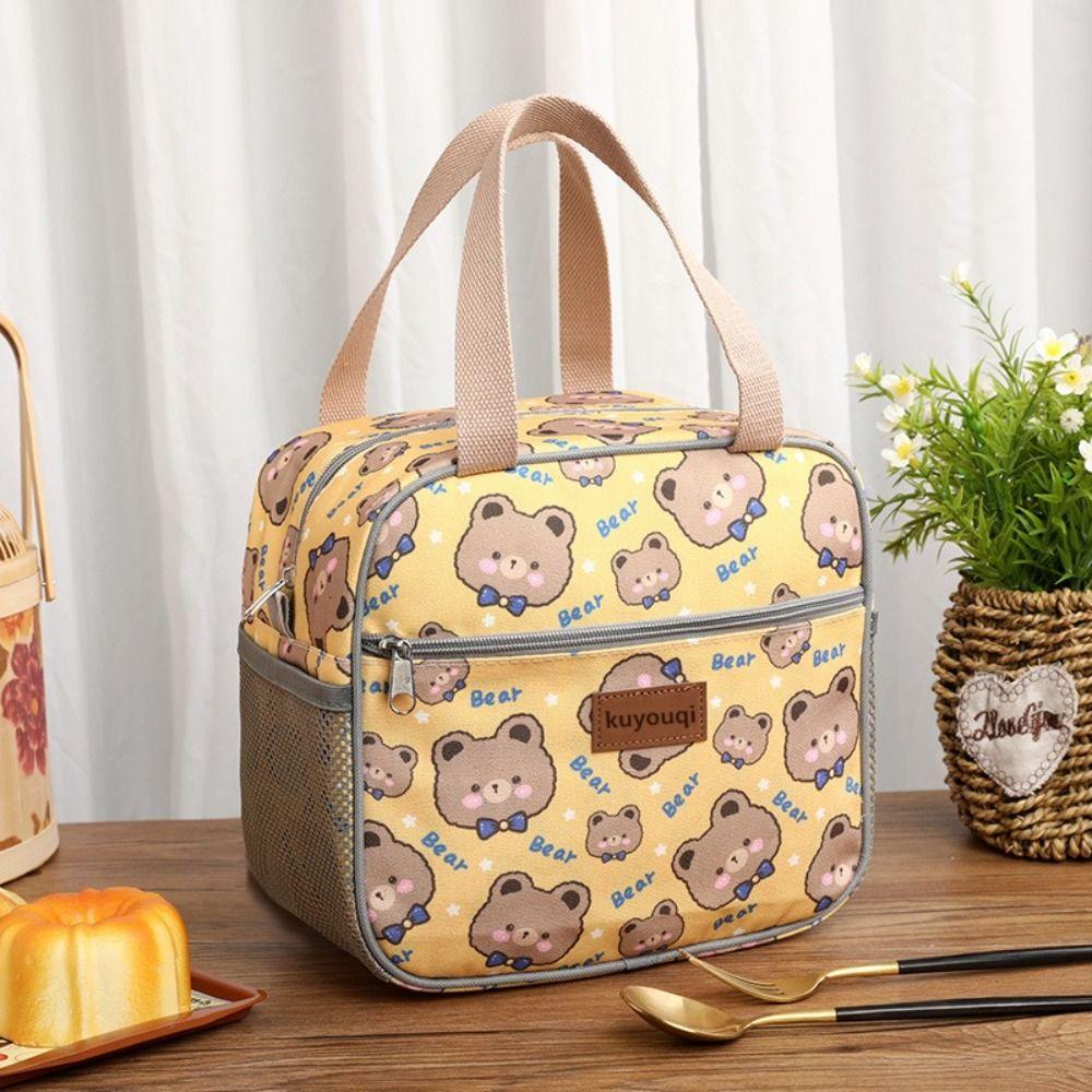 Fashion Handbag Lunch Bag Large Capacity Thermal Waterproof Insulated Bag Kawaii Cute Thickened Thermal Insulation Bag Women