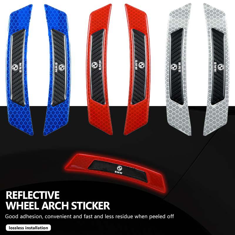 WHPZ2 Car Wheel Eyebrows Protector Anti-collision Reflective Stickers For BMW M Performance E36 E46 E60 E90 E91 E92 E93 F30 F20