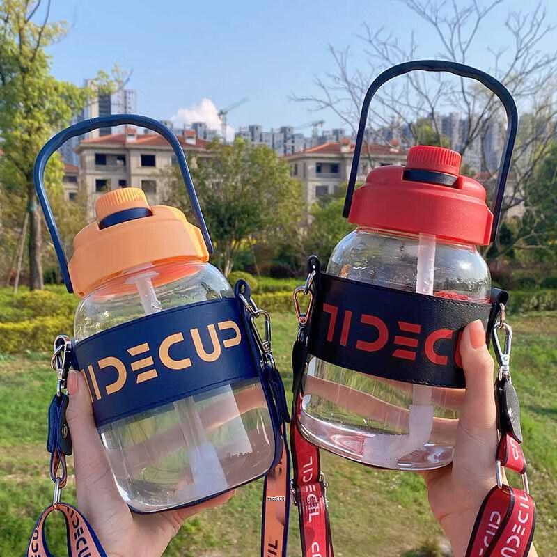 LIU Stylish Portable Large Capacity Straw Drink Cup 1000ml