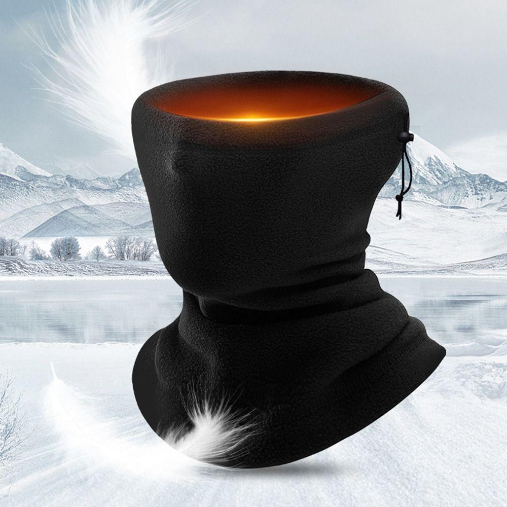 Thermal Warm Plush Motorcycle Face Mask Windproof Circle Wrap Half Face Mask Neck Warmer Ski Balaclava Hat Skiing