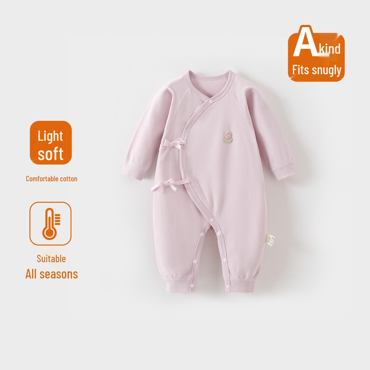 

Newborn Baby Butterfly Cotton Jumpsuit: No-Bone Bodysuit for Spring, Autumn, Winter 59 cm світло-фіолетового кольору