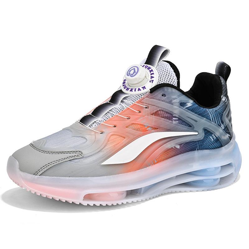 Size 30-45 Children's Shoes Rotating Button Sneakers Men's and Women's Casual Parent-child Air Cushion Soft-soled Dad Shoes 12-18 Years Old