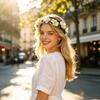 Bridal Flower Crown Boho Artificial Flower Crown Elastic Strap Hair Wreath Holiday Wedding Floral Headband for Bridesmaids Flower Girls
