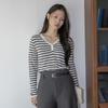 Laengsseon Ls_Stripe V Neck Knit Top_2Color