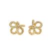French Gold Bow Knot Stud Earrings In S925 Silver