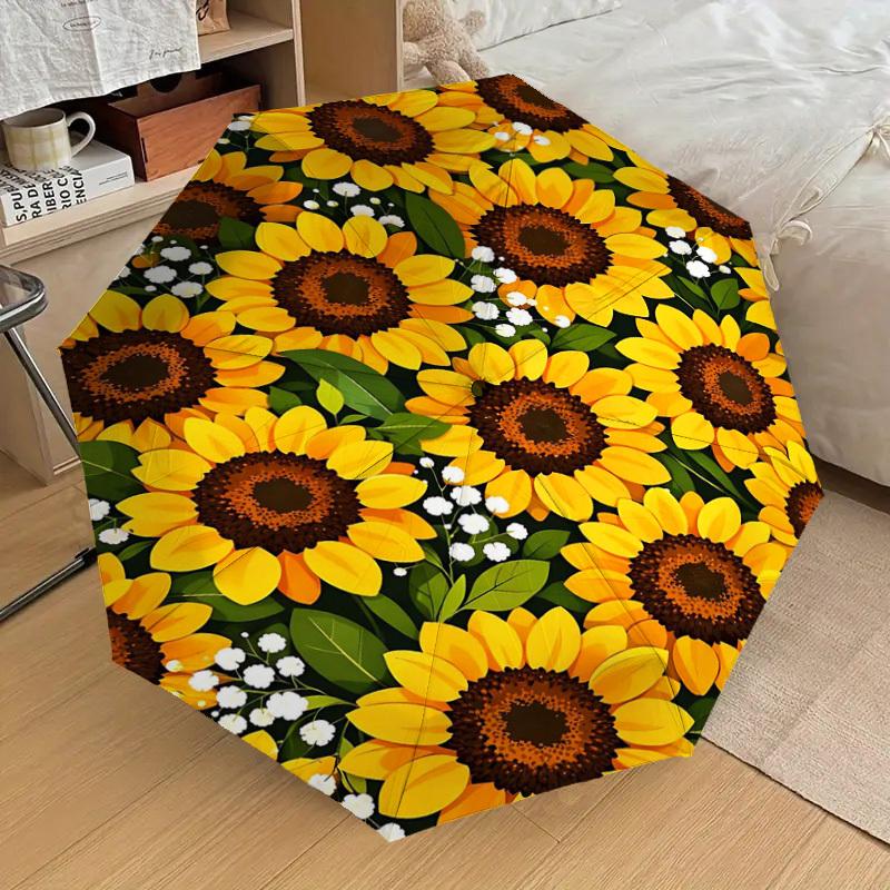 1PC Sunflower Umbrella-8-Rib Reinforced Portable Folding Travel Suitable for All Seasons Outdoor Daily Use -J0337