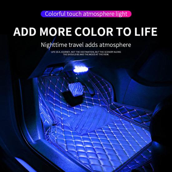 Auto LED světlo 7 barev měnící voděodolné proti poškrábání Mini velikost dobíjecí, dotykové ovládání, automatické vnitřní LED světlo