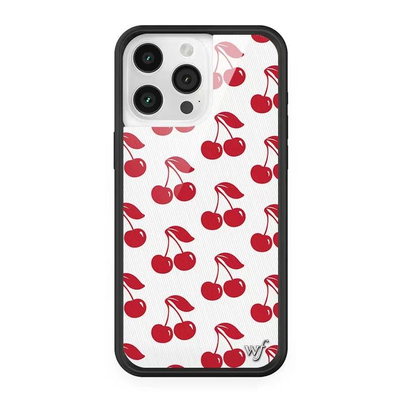 Wildflower ins Nara Smith Sweet Sliy Phone Case for iPhone 12 13 14 15 16 Pro Max Plus 17 Pro Cherries Clown Around Orchid Cover