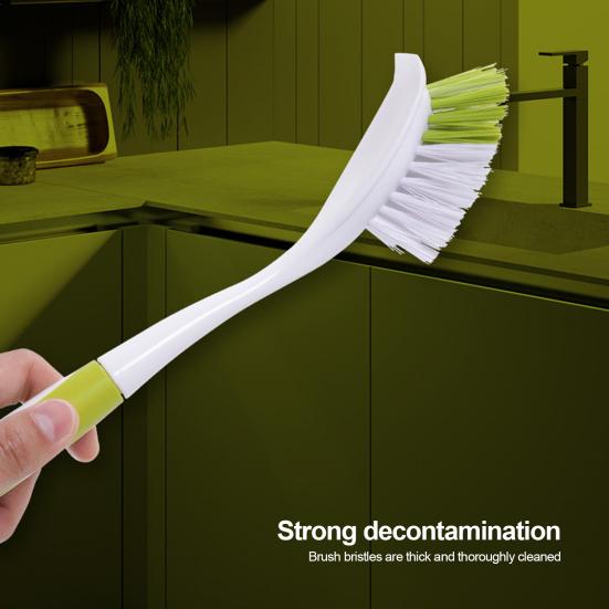 Pot Brush Dense Bristles Long Handle Spatula Brush Head Good Rebound Labor-saving Dish Washing Pan Brush Kitchen Gadget
