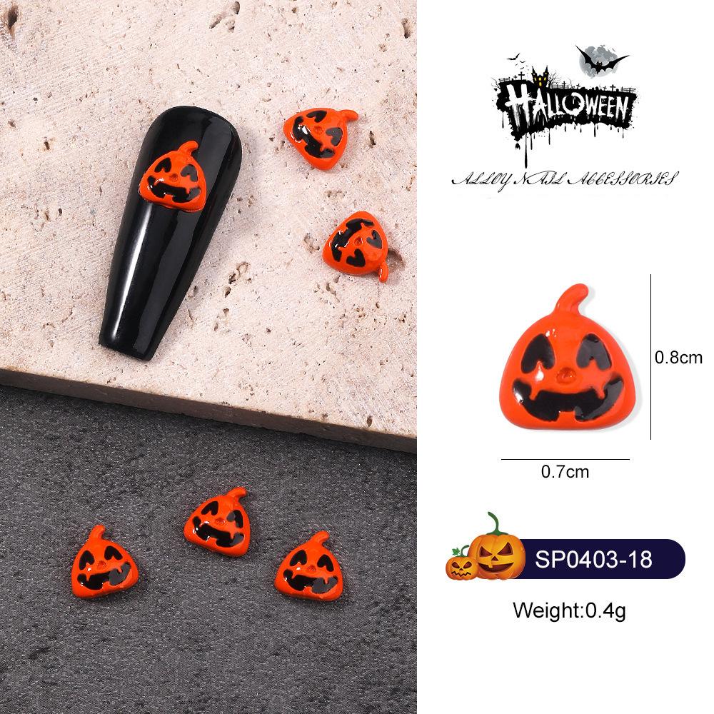 1PCS Pumpkin Skull Bat Nail Art Parts Retro Punk Style Alloy Finger Nail Charms Metal DIY Nail Art Decoration Accessories