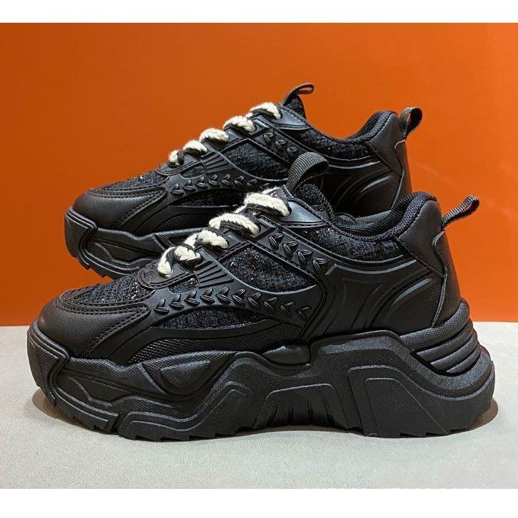 Dad Shoes Damen Frühling und Herbst Neu Studentenversion Plateau-Sneakers Mesh Atmungsaktiv Vielseitig Höhenerhöhend Lässige Sneakers Damen