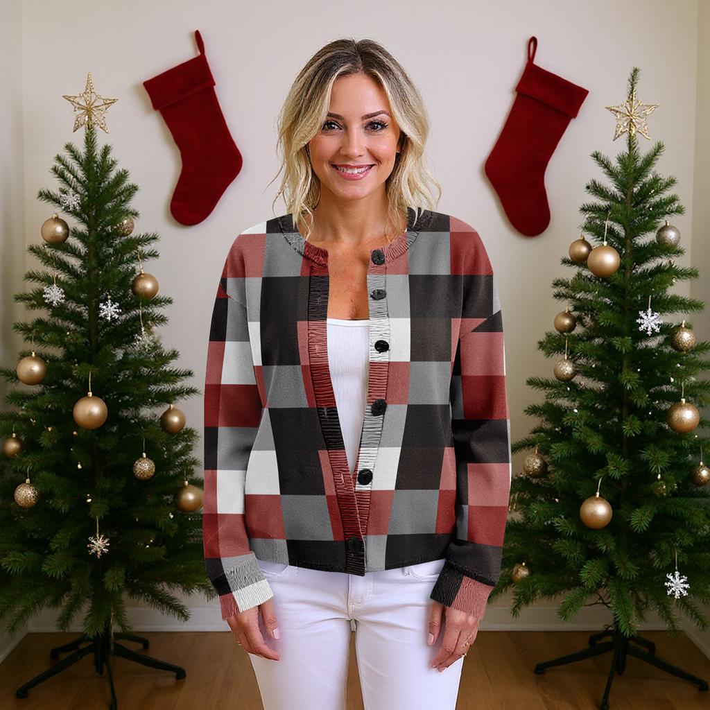 Women'S  Sweater Cute Fun Printing Sweater Fall And Winter Long Sleeve Knitted Sweater