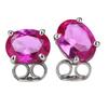 Natural Certified 15.33 Ct Loose Gemstone 925 Sterling Silver Pink Ruby Earrings