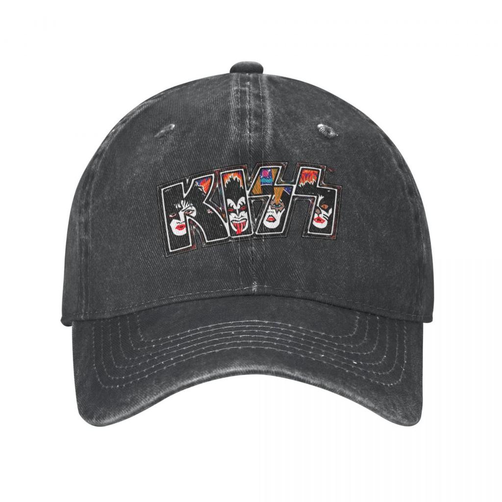 KISS Rock Musik Band Baseball Caps Retro Distressed Denim Washed Rock and Roll über Kopfbedeckung Unisex Outdoor Travel Caps Hut