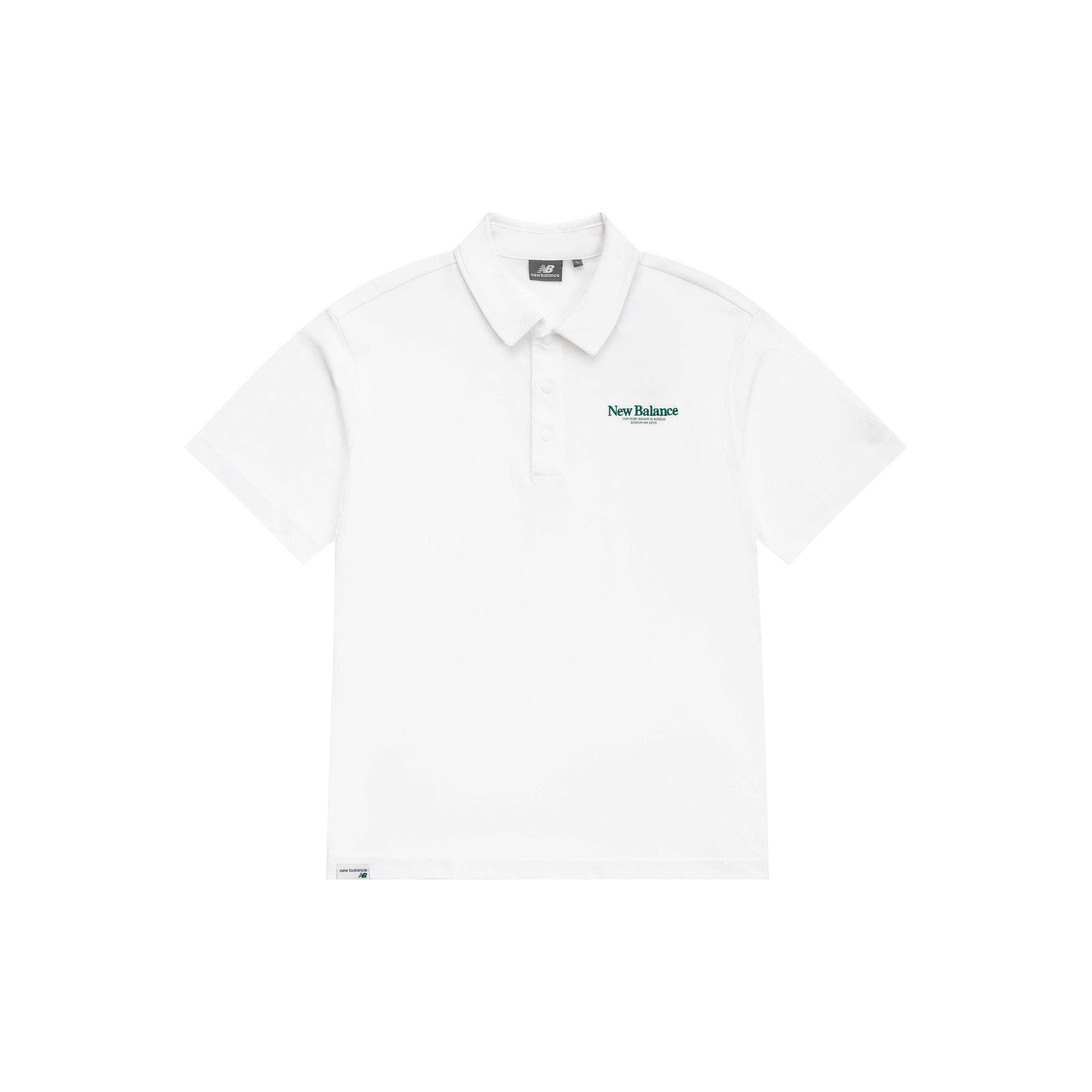 New Balance Logo Polo Tee Asia Sizing White Men s 5FD24193-WT XL