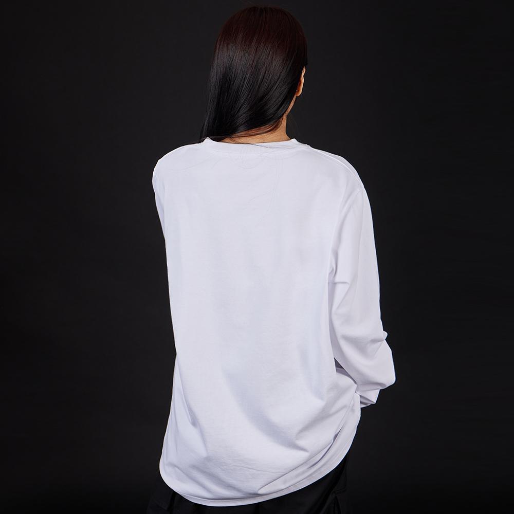 ASTRAL PROJECTION Hayes Lettering Oversized Long Sleeve T-Shirt_White