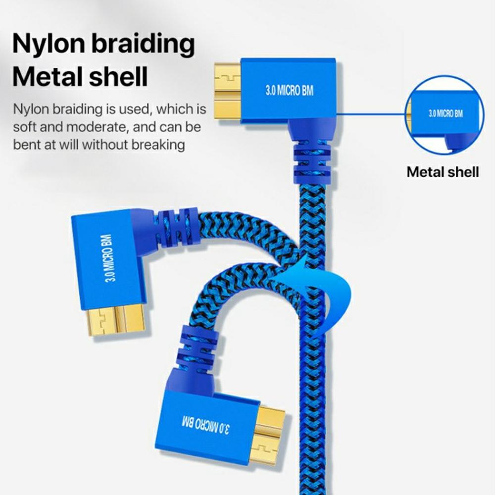 

1m USB-A 3.0 to Micro B 3.0 Male to Male High-Speed Transmission Mobile Hard Disk Data Cable As Shown A