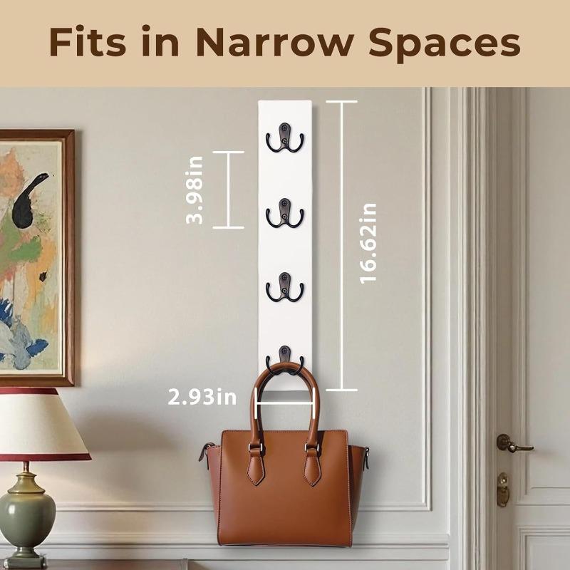 Деревянная вертикальная ключница с крючками Деревянная ключница для хранения ключей Компактная ключница белый