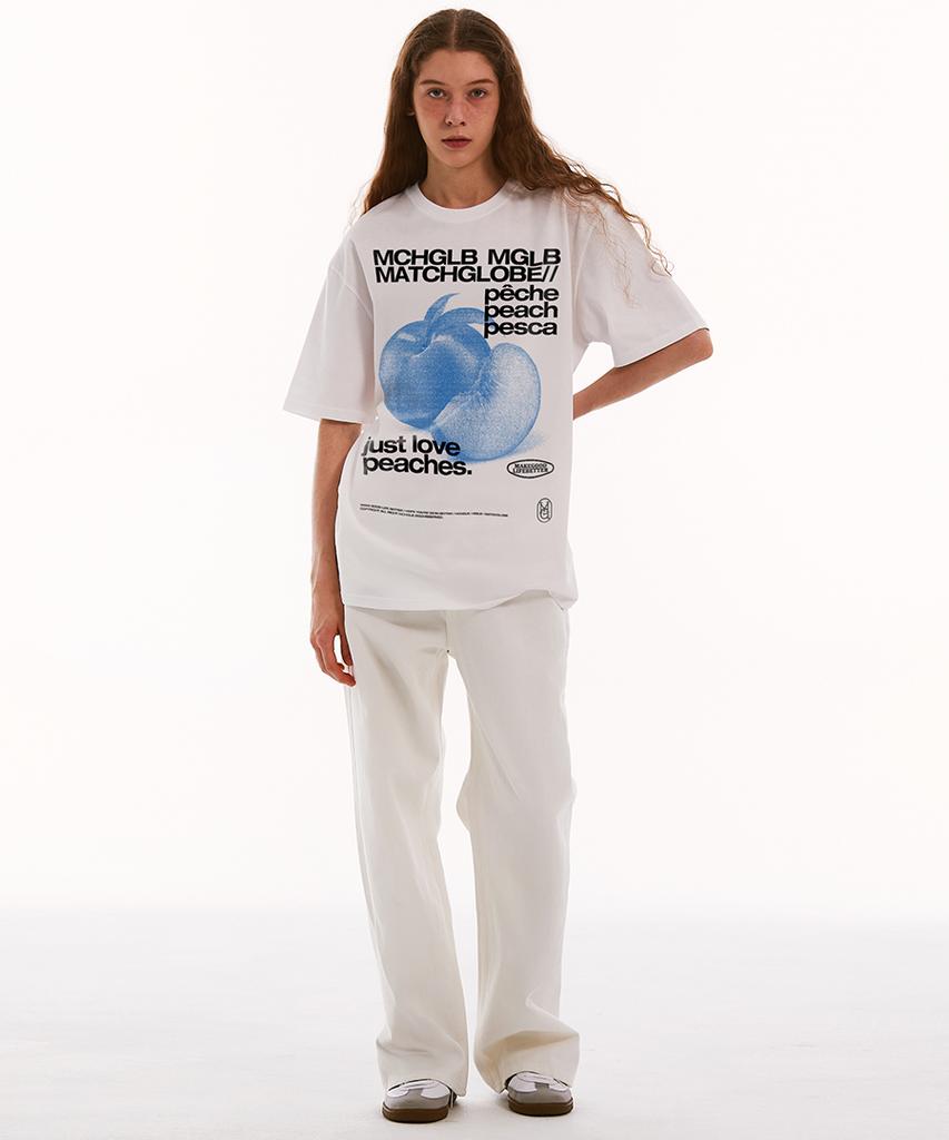 MATCHGLOBE Peaches Oversized Tee (White)