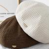 Women's New Autumn and Winter Big Head Circumference Showing Small Simple Beret British Retro Octagonal Painter Hat Trend