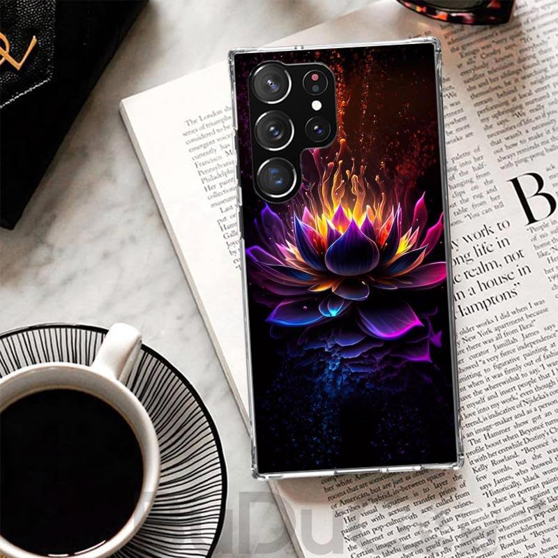 Buddhist Fire Lotus Cover For Samsung Galaxy S23 S22 S24 S25 Ultra S21 Plus S20 FE Phone Case S25Edge S10 + Print Coque Galaxy A