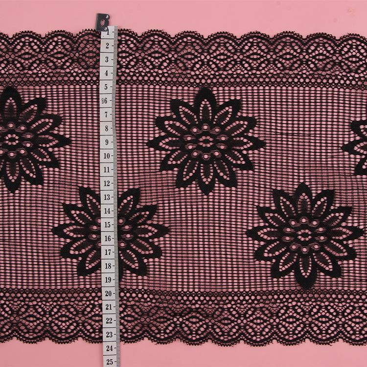 

Чорна Розтяжна Мереживна Обробка Нейлонова Ажурна Прикраса для Жіночого Одягу та Аксесуарів