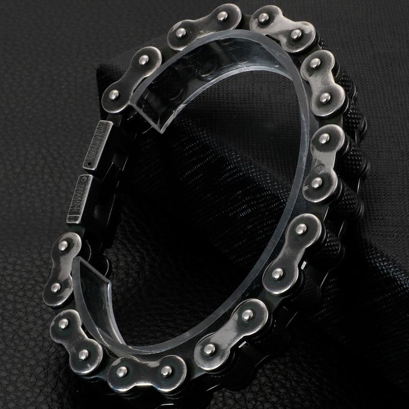 Retro Stainless Steel Motorcycle Chain Men Bracelet 13MM Wide Rock And Roll Men's Bracelets On Hand Male Jewelry Mannen Armband