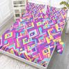 4 Piece Bed Sheet Set With Messy Geometric Patterns, Including 1 Flat Sheet, 1 King Size Sheet, 2 Pillow Cases (3D,Design)