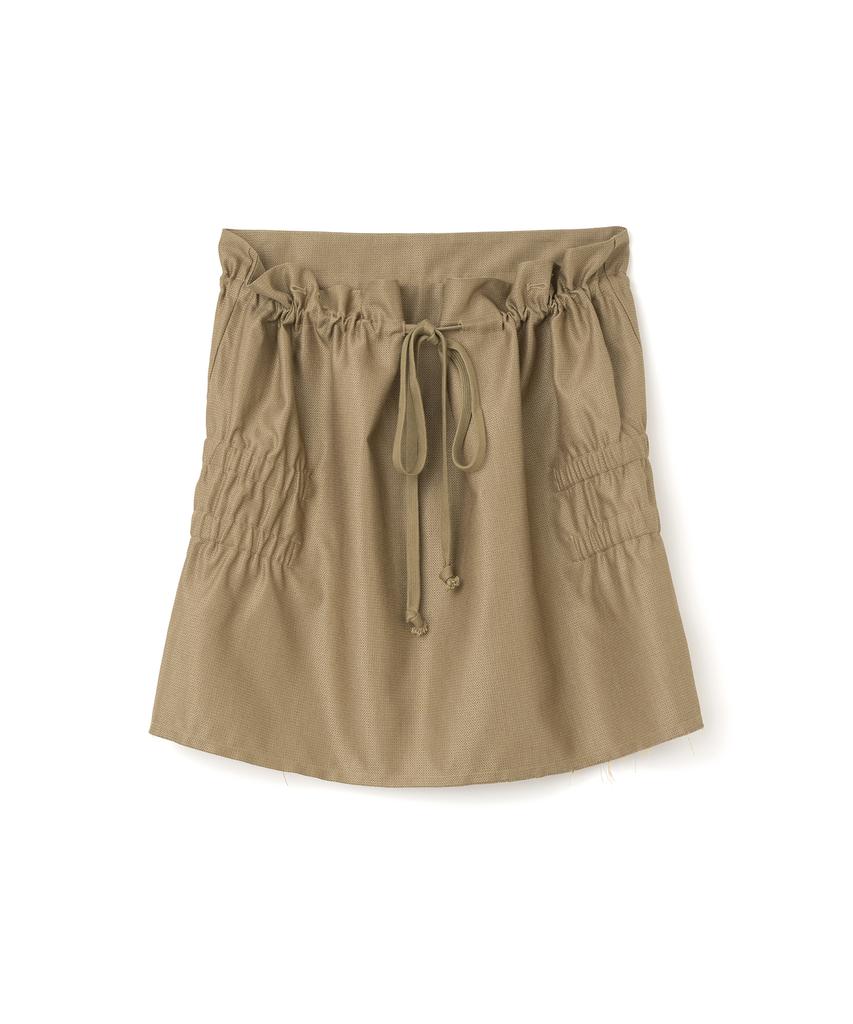 Milo Woman Cutoff Shirred Two-Way Skirt [Beige]