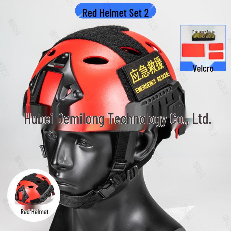 Set Casco di Salvataggio Nero e Rosso: Pronti per il Salvataggio da Terremoti e Acqua con Accessori Personalizzati