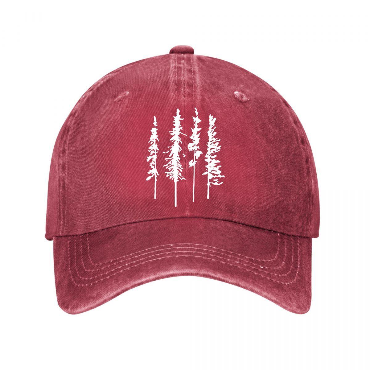 Pine Tree Suede Baseball Cap New Vintage Washed Cotton Baseball Cap Parent Kids Sun Hats Adjustable