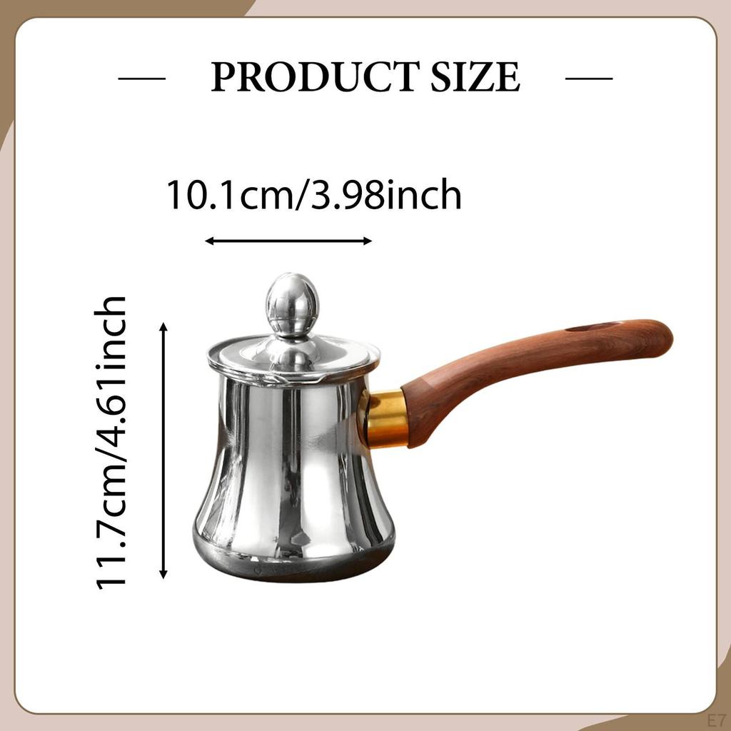 Coffee Pot Butter Melter Comfortable Grip Kitchen Essential for Gas Stoves with Handle Chocolate