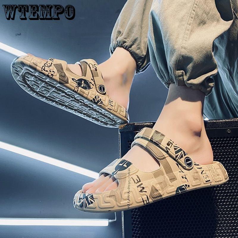 WTEMPO Pánské letní sandály Měkká podrážka Nazouváky Venkovní Dírkované Plážové boty Domácí pantofle Nositelné Protiskluzové Turistické boty