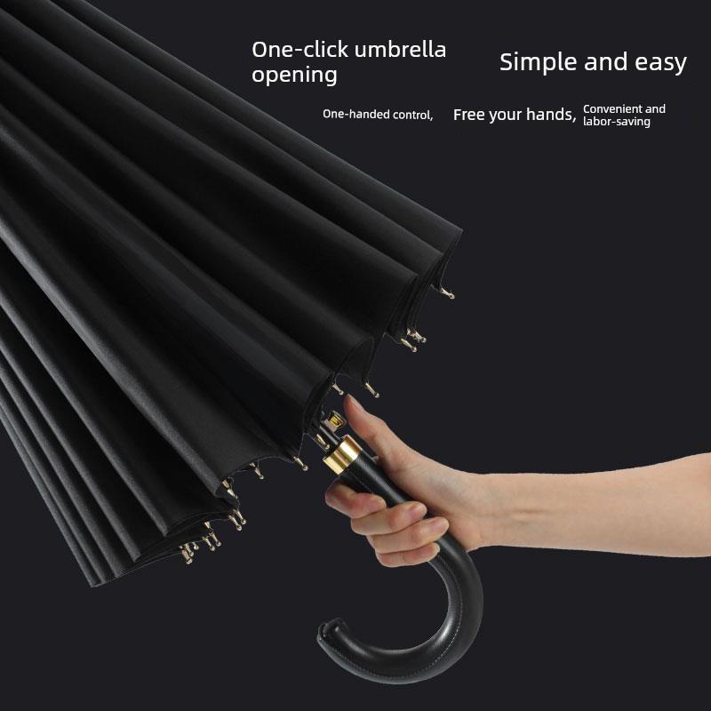 Super Strong Sun Protection Umbrella, Large 24-Rib Curved Hook Long Handle Umbrella for Men, Extra Large Size, Home Use, Thickened, Reinforced